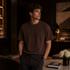 Bruin heren T-shirt met een comfortabele pasvorm